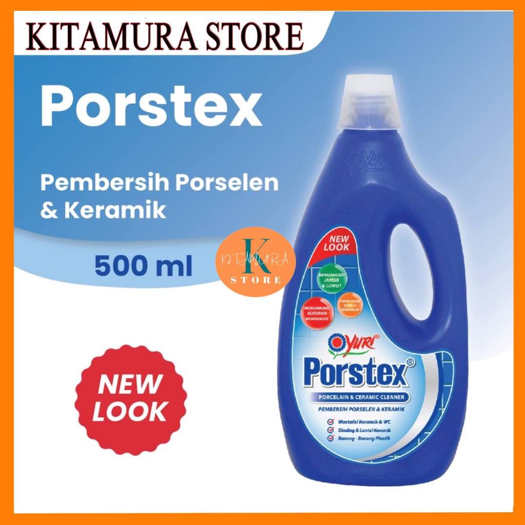 Porstex Pembersih Kamar Mandi Porselen Keramik Ubin dinding Toilet 500 Ml  Biru