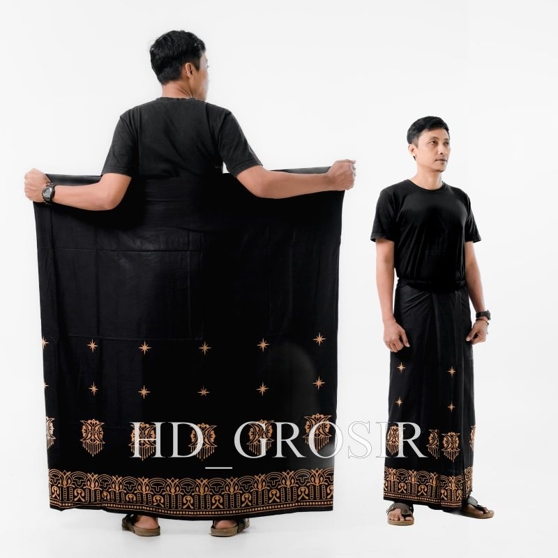 sarung santri/sarung batik pekalongan/goyor/hitam halus lembut