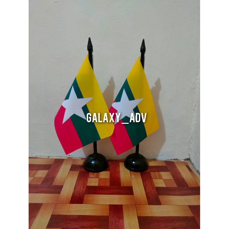 

bendera meja negara MYANMAR + tiang