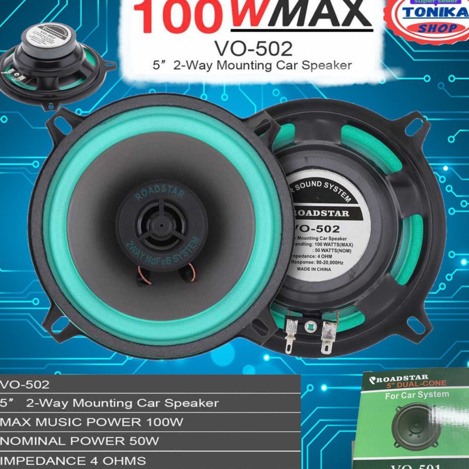 Bt ROADSTAR Driver Speaker Subwoofer Mobil HiFi 4  5  65 Inch 1W 1 PCS speaker pintu mobil murah