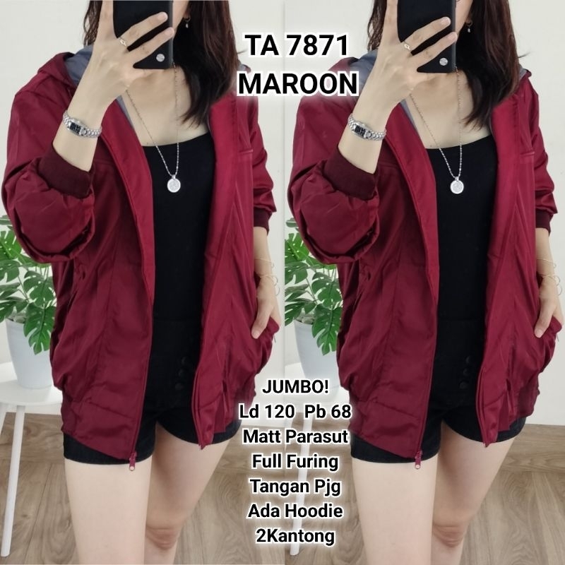 TA 7871# Jacket Parasut Jumbo Hoodie