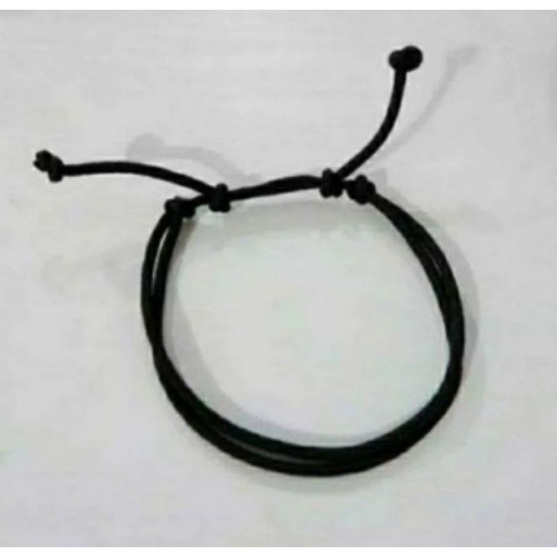 gelang tali hitam polos serut nyamli prusik simple