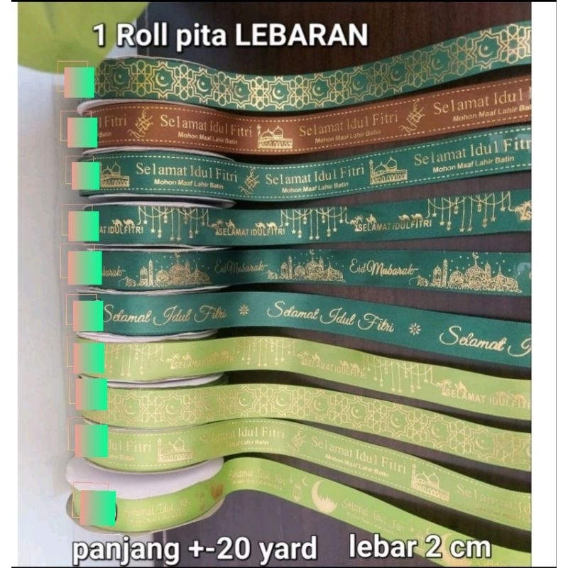 

1Roll Pita satin Lebaran. pita satin 2 cm . pita hampers lebaran. Pita hiasan lebaran