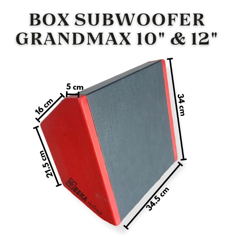 Box Subwoofer GrandMax miring 10 inch 12 inch Box Subwoofer Tanpa AC