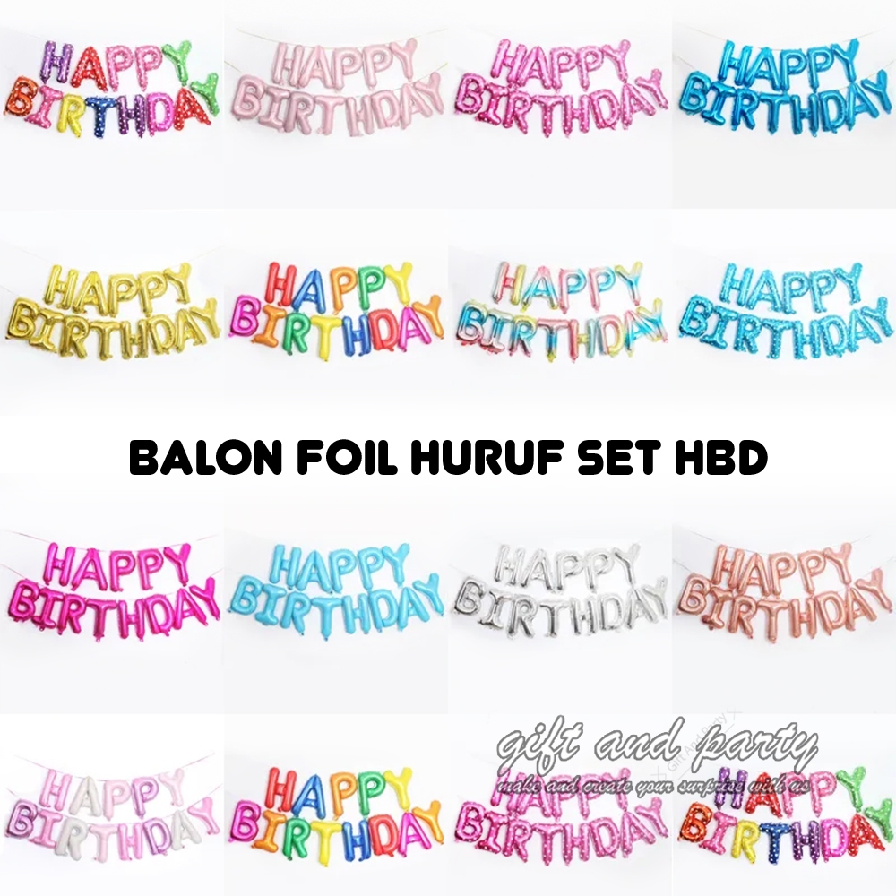 Balon Foil Happy Birthday / Balon Huruf / Balon Foil Huruf / Balon