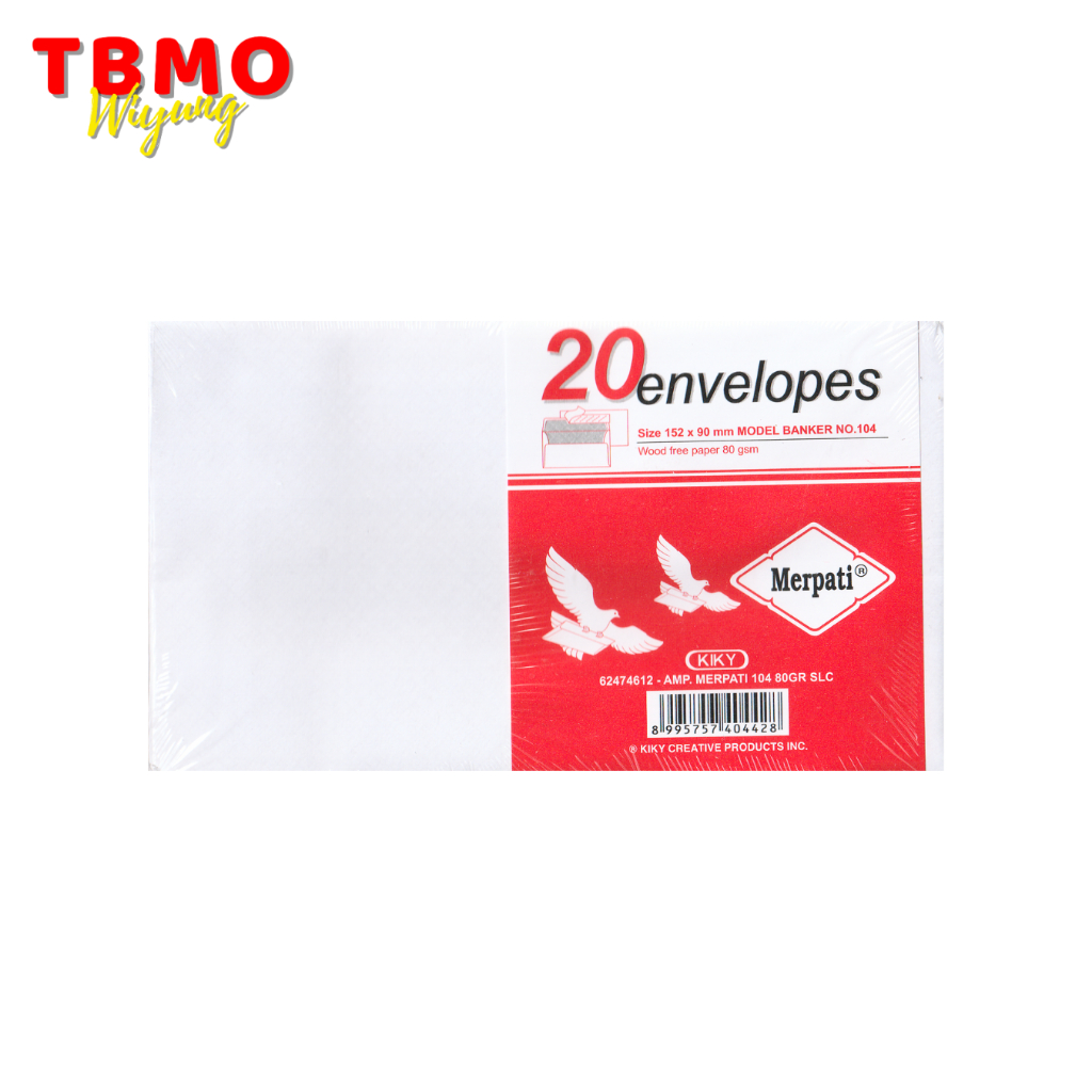 

TBMO Amplop Merpati Polos No 104 80gsm Silicone / Perekat Isi 20 Lembar