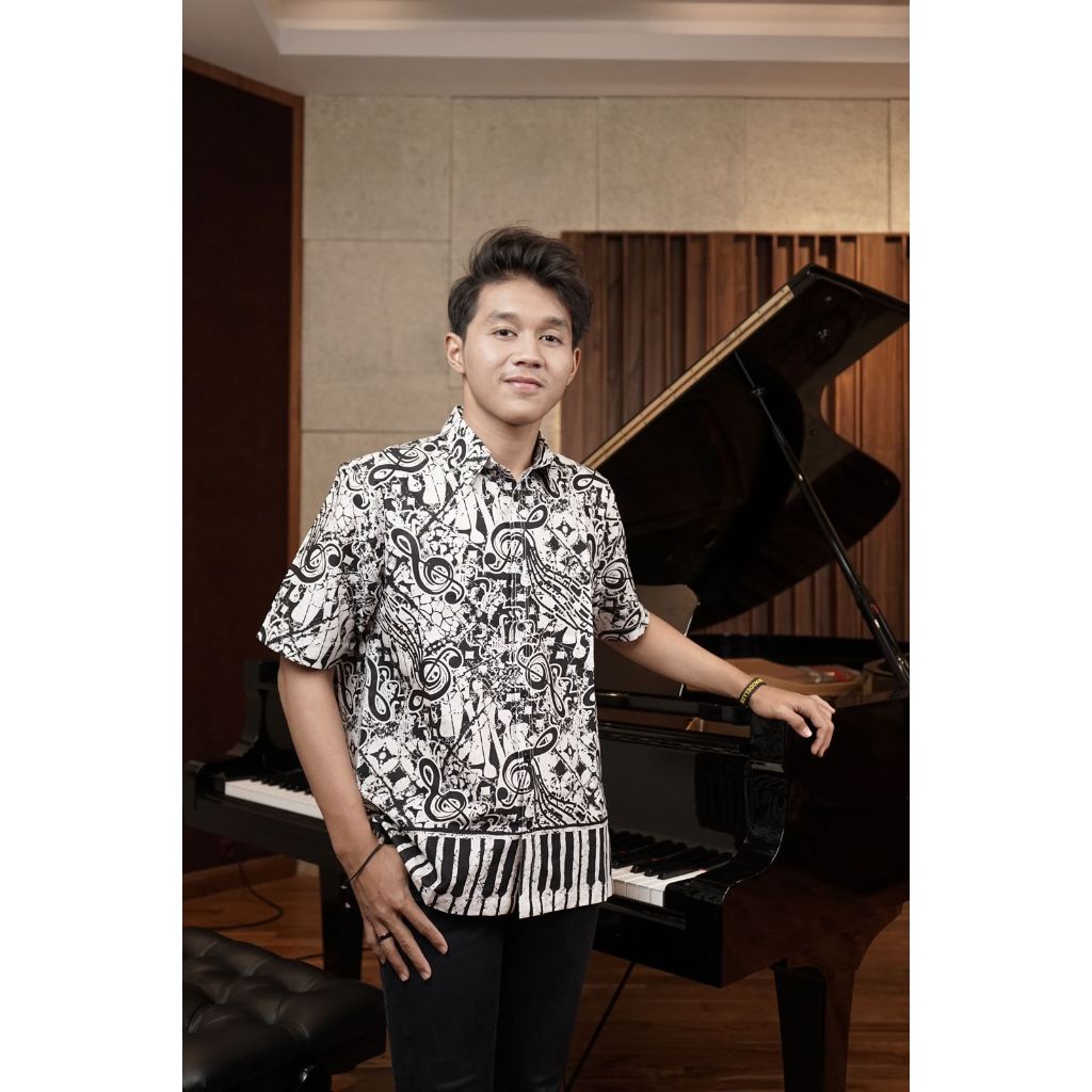 Kemeja Batik Musik Pria Lengan Panjang dan Pendek Premium Mewah