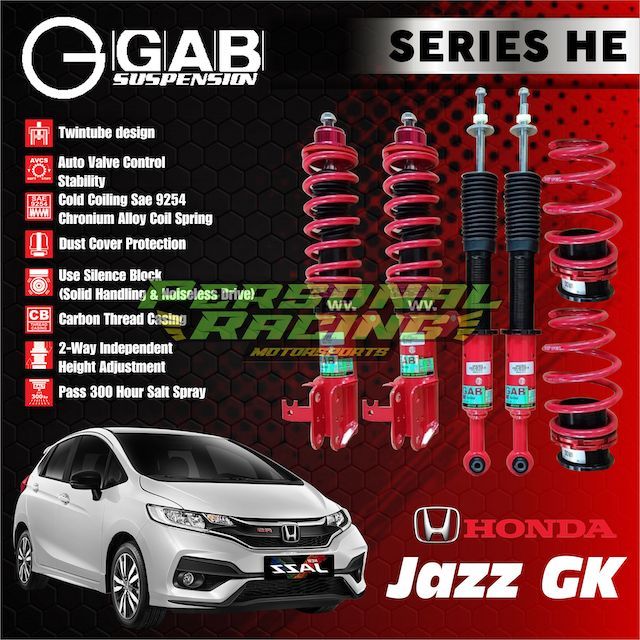 Aksesoris Suspensi per Shockbecker Coilover GAB HE Series Jazz GK5 GK
