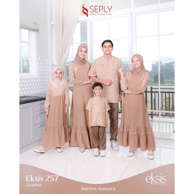 Sarimbit Seply Ethica Lebaran 2024 Baju Couple Keluarga Eksis 257 Coral Pink|Meyra 220|Selia 145|Kaseo 206|Kliko 146|Seragam Keluarga