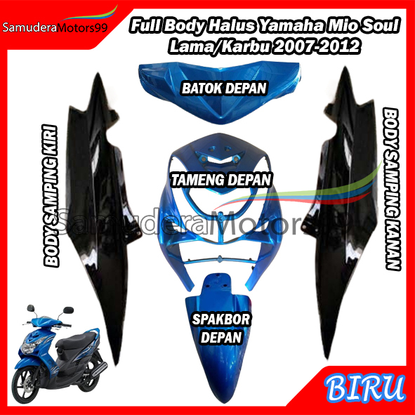 Full Body Bodi Halus Yamaha Mio Soul/Mio Soul Lama Warna Biru Fullset