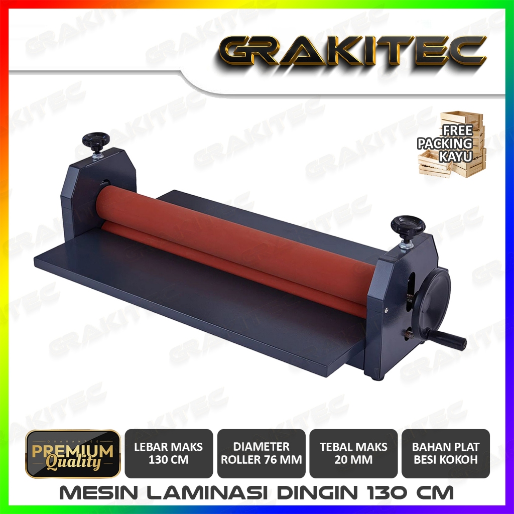 

Alat Mesin Laminating Laminasi Dingin - Cold Laminator 1300 mm FREE PETI KAYU Grakitec SBY