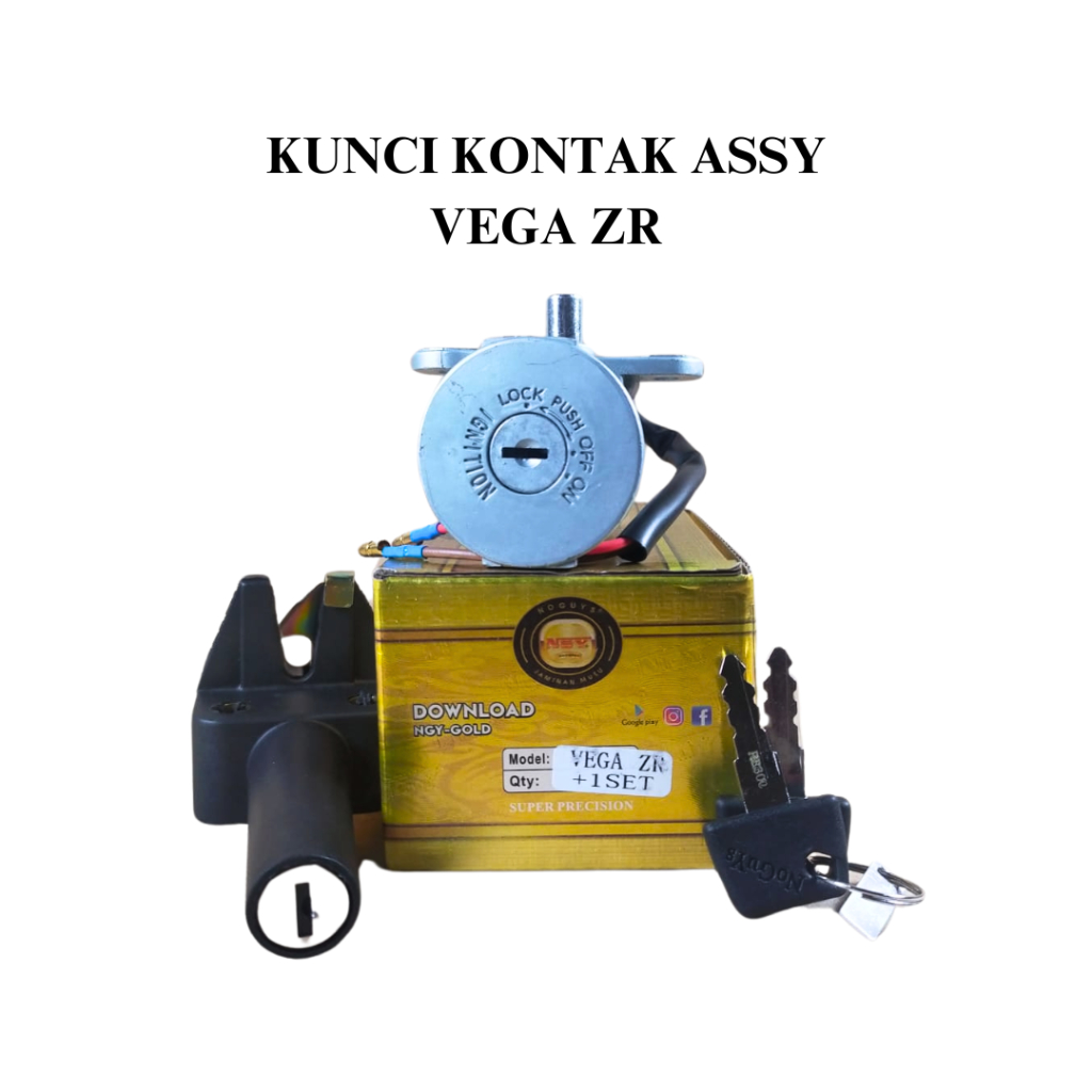KUNCI KONTAK SET / KEY SET PLUS JOK MOTOR VEGA ZR / VEGA RR / VEGA ZR NEW NGY GOLD