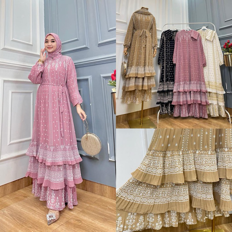 Prili Dress Hijab Set Kerudung( U )
