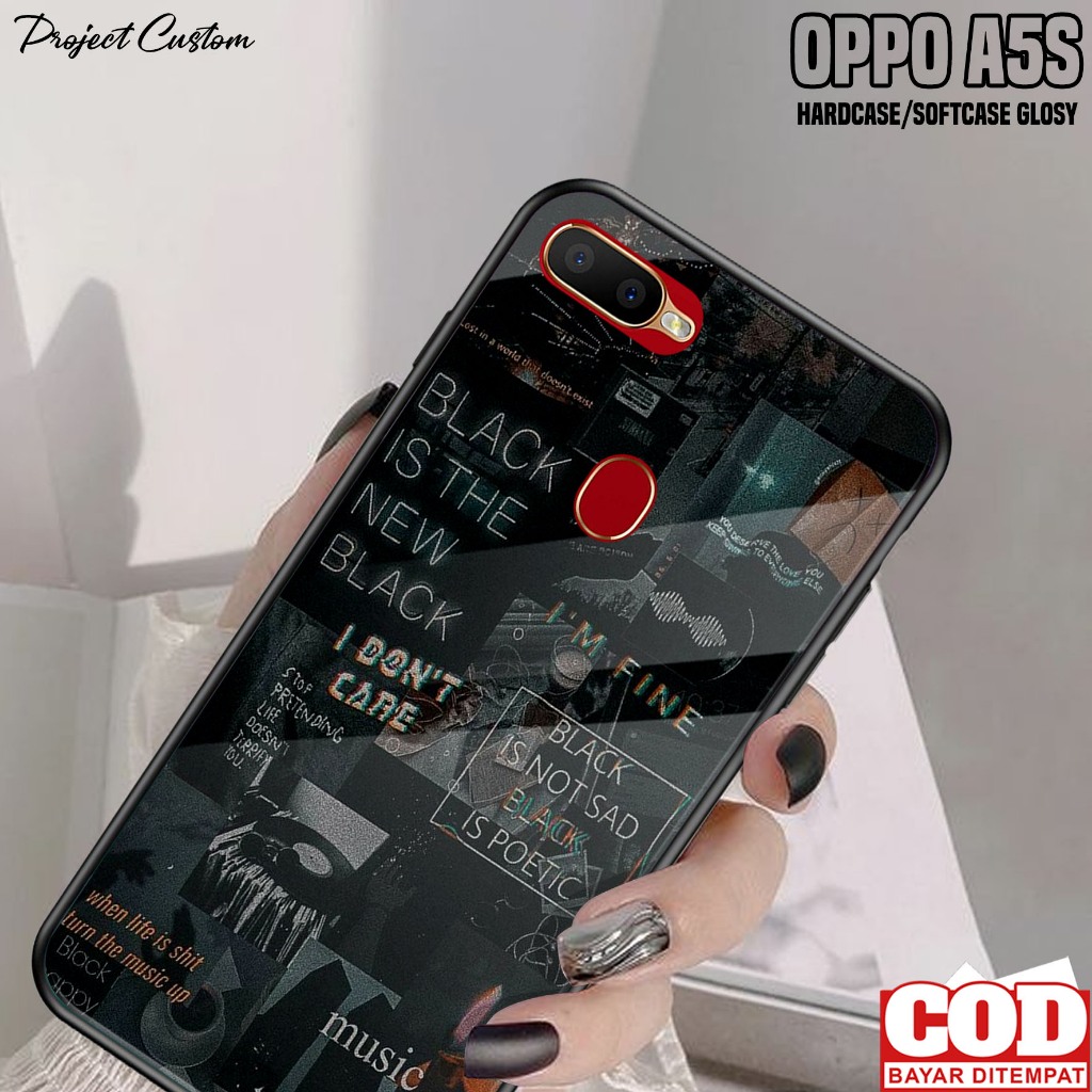 Case Oppo A5S - Casing Hp Oppo A5S Motif ( AESTH ) - Softcase Glass Kaca - Kondom Hp - Cassing - Pel