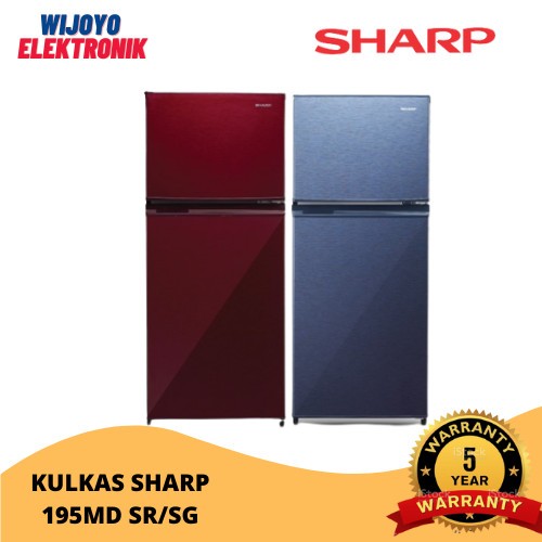 KULKAS 2 PINTU SHARP SJ 195 MD GARANSI RESMI