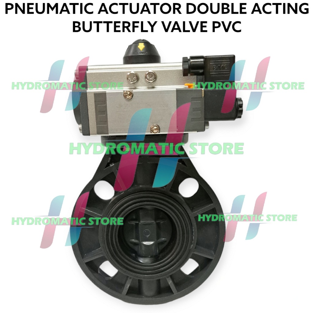 PNEUMATIC ACTUATOR BUTTERFLY VALVE PVC 10"INCH INCLUDE SOLENOID