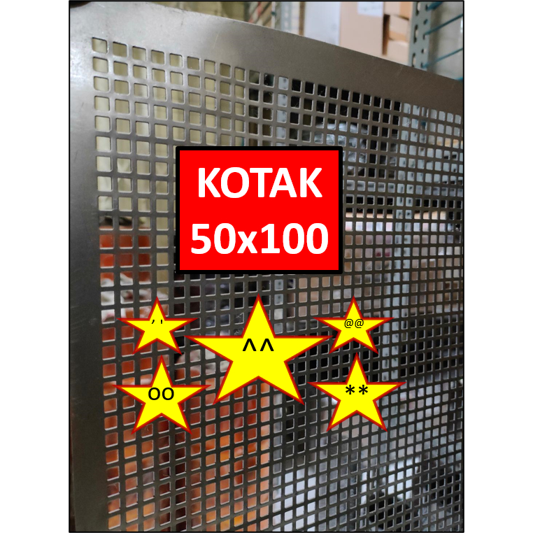 Plat Ram Speaker - 50x100 - Lubang Kotak - Ram Grill Box Sound - Grill Speaker