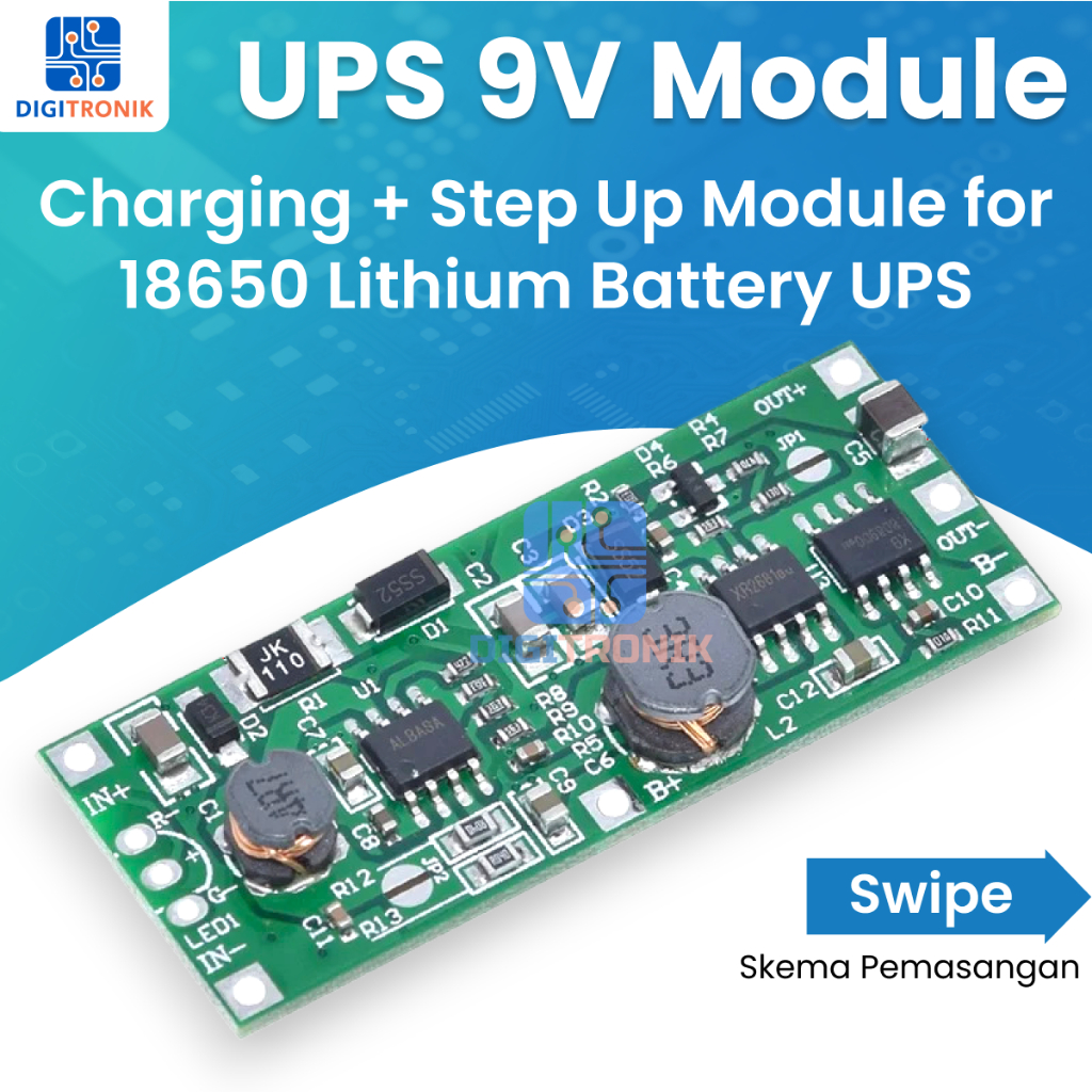 Modul DC Power Backup Mini UPS 9V-12V 1A