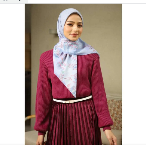 ZOYA KERUDUNG HIJAB SEGI EMPAT MOTIF ANESKA SCARF