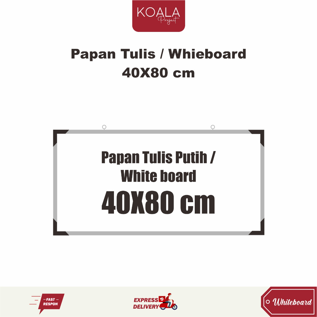 

WHITEBOARD PAPAN TULIS PUTIH 40x80 CM - KOALA PROJECT