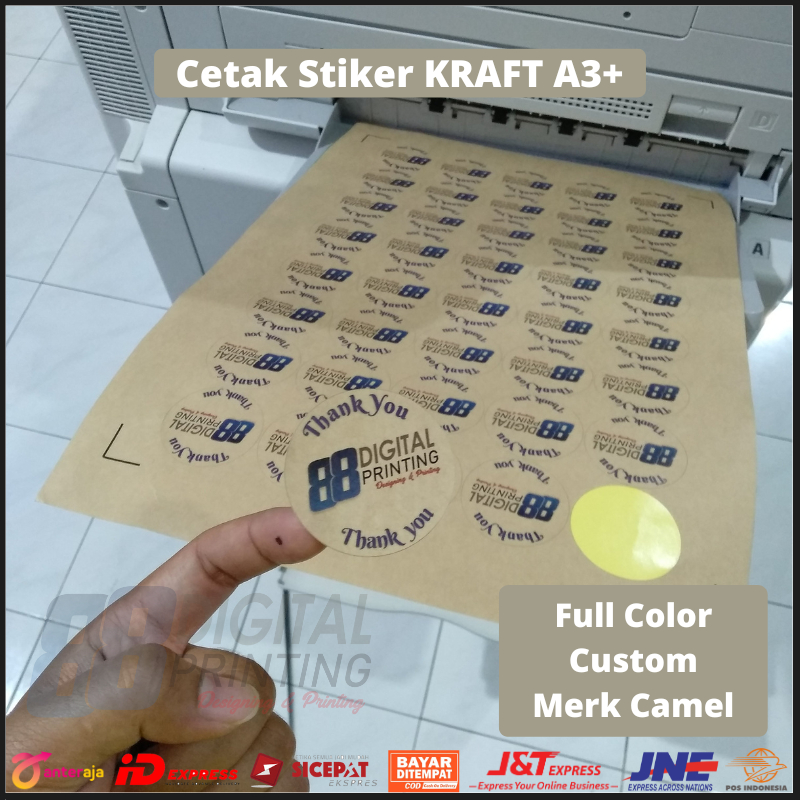 

[✔️Print+Cut] Cetak Sticker Kraft A3+ / Print Stiker Craft Label Thank You