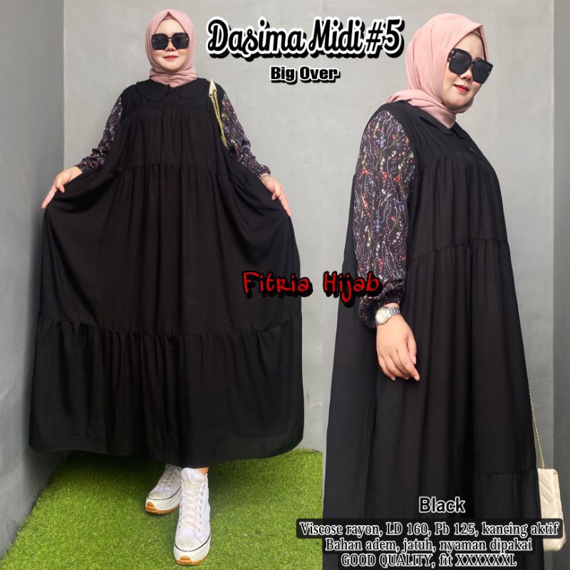 ATASAN WANITA POLOS MIX MOTIF LD:160 DASIMA MIDI#5 BIG OVER JUMBO BAHAN RAYON VISCOSE GOOD QUALITY F