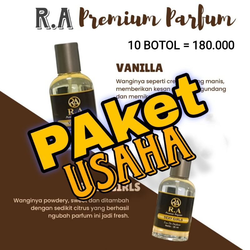 PAKET USAHA PARFUM 10 botol, PAKET RESELLER | PAKET USAHA, Parfum R.A, parfum awet tahan lama