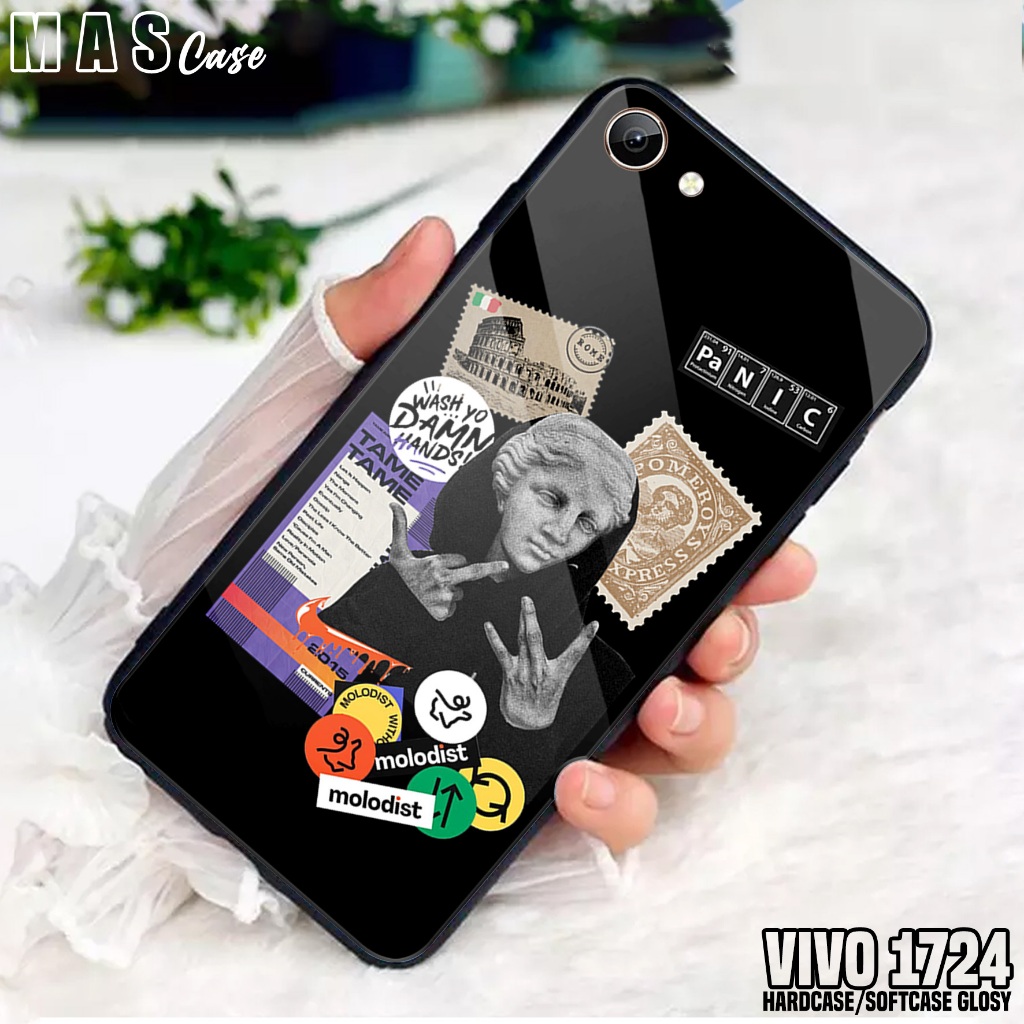 Case VIVO 1724 - Casing Hp VIVO 1724 ( Estetik ) Silikon Hp VIVO 1724 - Softcase Glass Kaca - Kondom