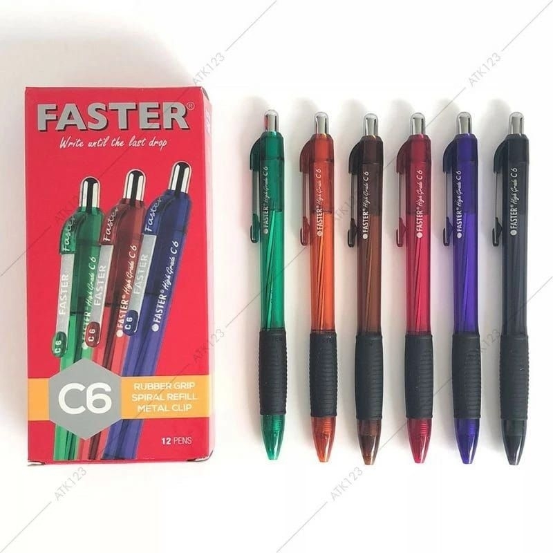 

PULPEN PEN PENA FASTER C6 MIX ISI 12Pcs