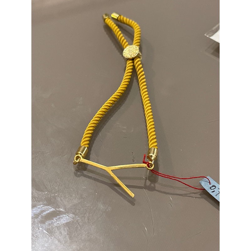 gelang huruf y model tali kekinian hiruf emas asli kadar 875