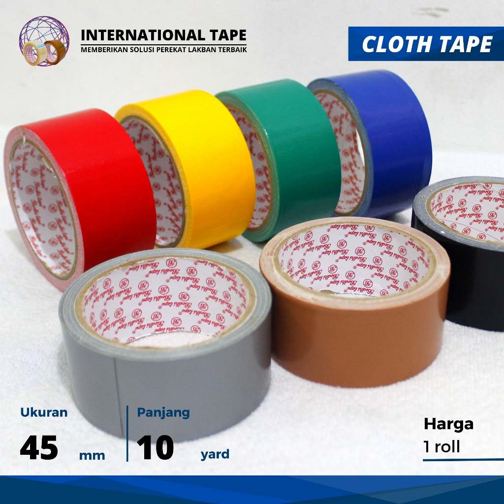 

LAKBAN KAIN WARNA/ CLOTH TAPE BODHI TAPE 45 X 10 YARD PER PCS