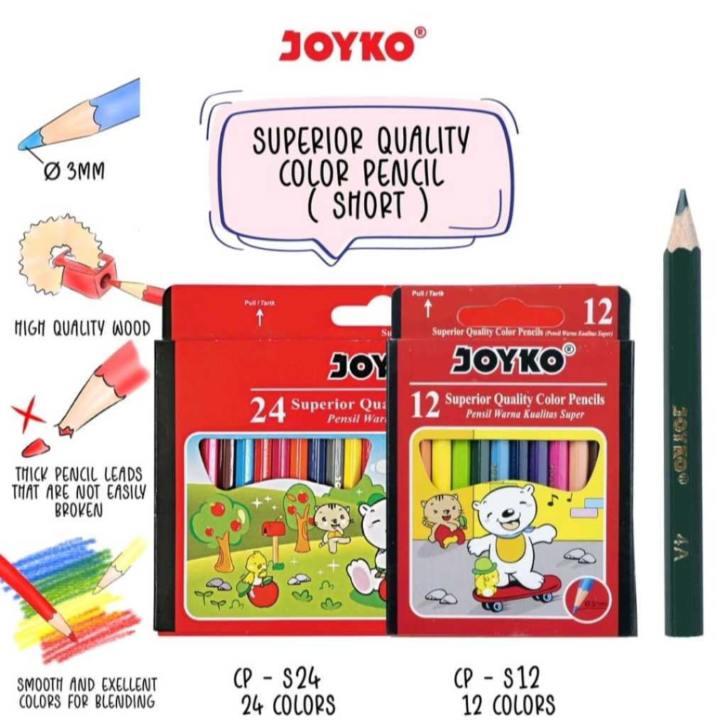 

Pensil Warna Joyko 12 Dan 24 Warna