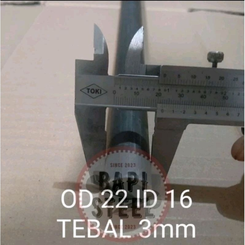 pipa besi seamless OD 22mm ID 16mm panjang 40cm