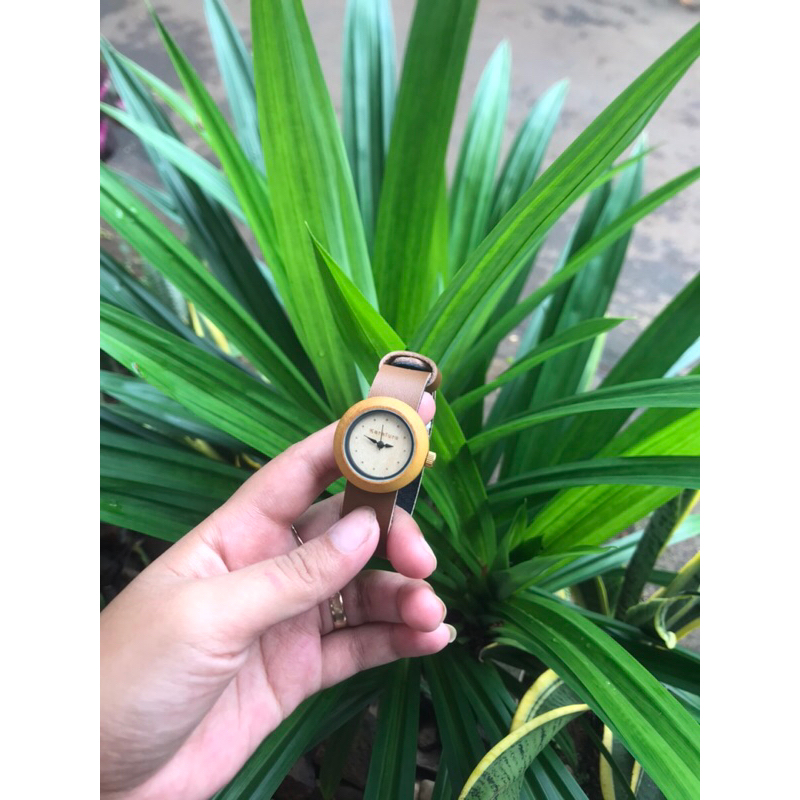 Jam tangan kayu nangka unik mini pria wanita unisex
