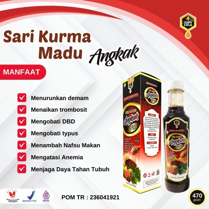 

[BISA COD] Madu Ramuan Herbal Sari Kurma Angkak Plus Propolis Madu Fira 470gr BPOM ORIGINAL