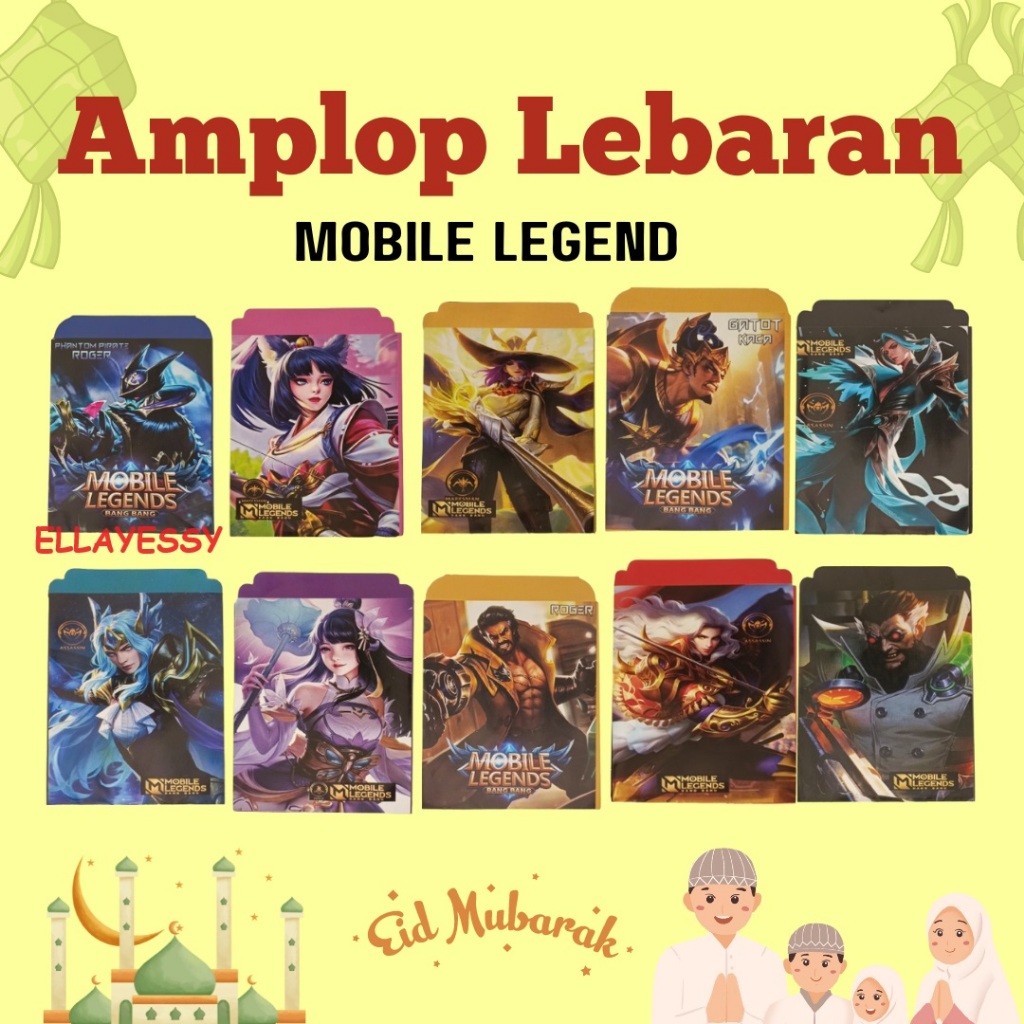 

AMPLOP LEBARAN 2024 MOTIF MOBILE LEGEND RANDOM SIAP JUAL ( 1 PACK ISI 10) MEDIUM UK 7*12