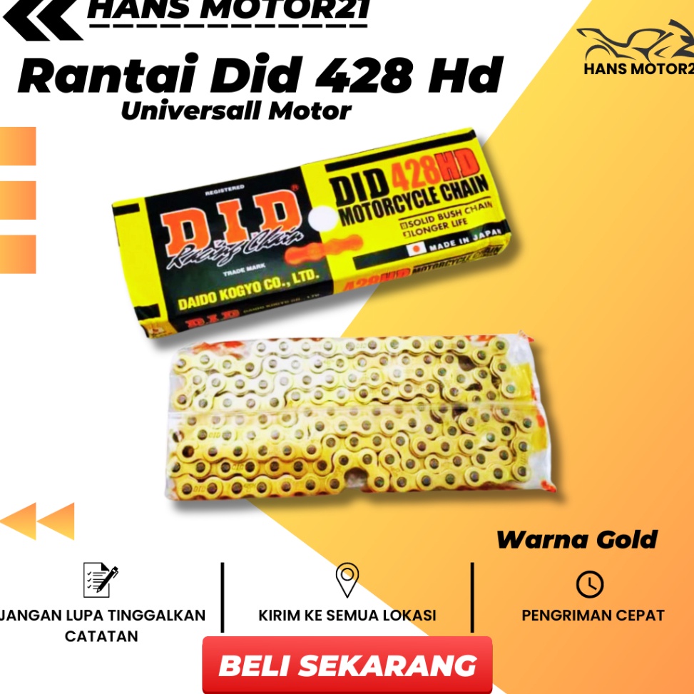 cf rantai DID 428 D 13L GOLD CBR 15 CB15 VIXION NINJA K45 NEW FACELIFT rante vixion cb15 r15 RANTAI 