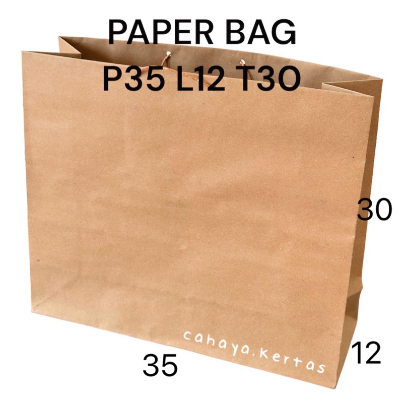 

Shopping bag 35 x 30 paper bag coklat polos ukuran P35 L12 T30