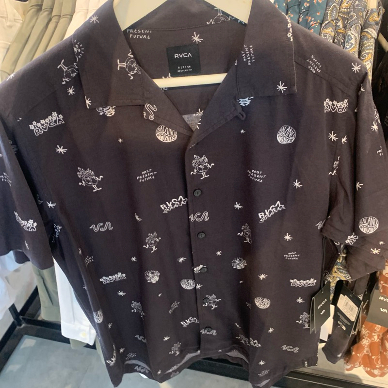 Kemeja Pria Rvca Original Zen Washed Black New