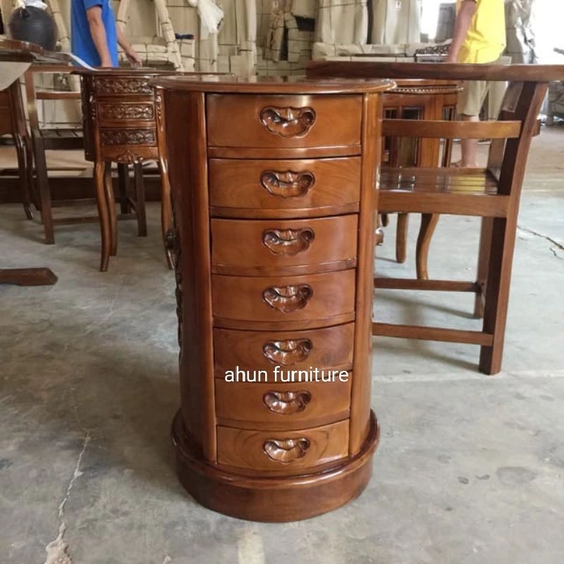nakas bulat ukiran kayu jati_ahunfurniture
