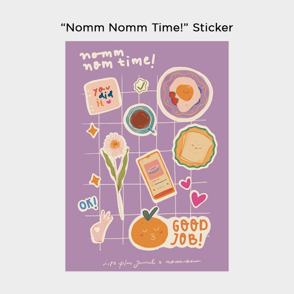 

Life Plan Journal - Sticker Sheet "Nomm Nomm Time!" x @nommnoman - Planner Stickers, Journal Stickers