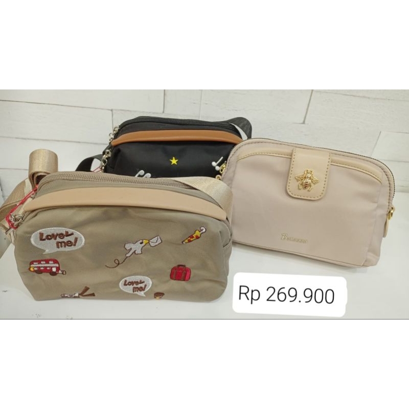 Tas slempang mini bahan parasut BELLEZZA