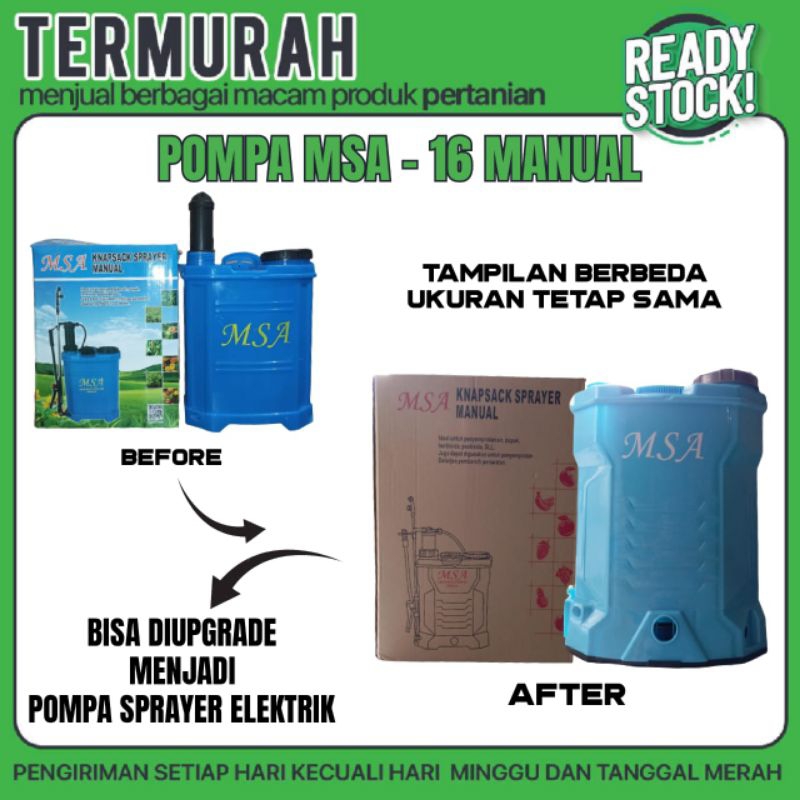 POMPA MSA-16 MANUAL BERGARANSI 1 TAHUN ( POMPA SPRAYER MSA-16L MANUAL SPRAYER 16 LITER BERGARANSI 1