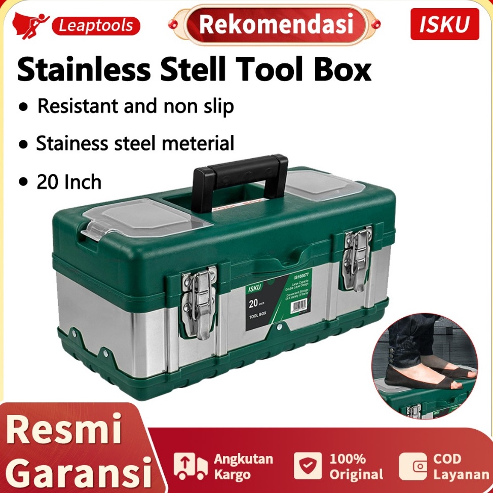 Cd Isku Tool Box Besar 15182 Inch Kotak Perkakas Stainless Steel Besar Box Perkakas Tool Box