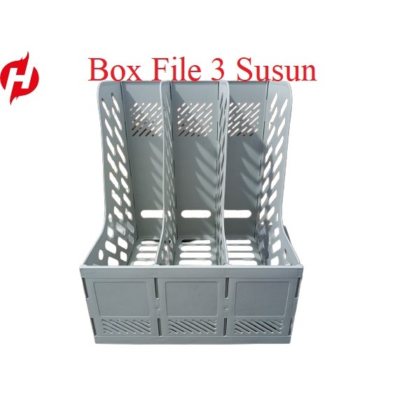Rak Box File Kantor Box File 3 Susun Rak Box File Fleksibel 3 Kotak File Tray Organizer Meja Rak Pen