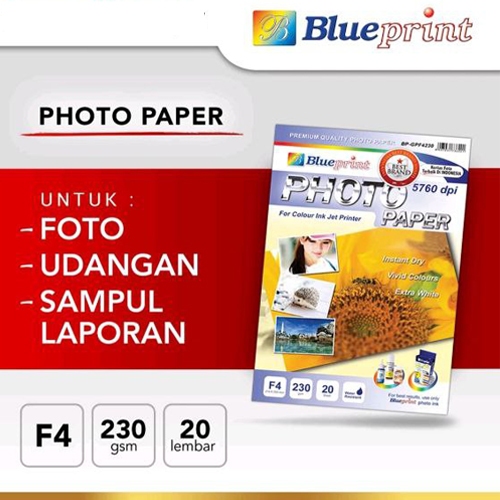 BLUEPRINT Glossy Photo Paper  230 gsm F4 Kertas Photo Glossy