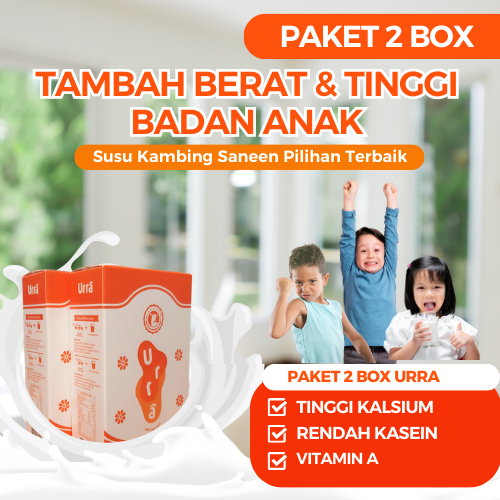 

URRA Susu Kambing Saneen Untuk Penambah Berat Badan & Tinggi Badan Anak - 2 Box
