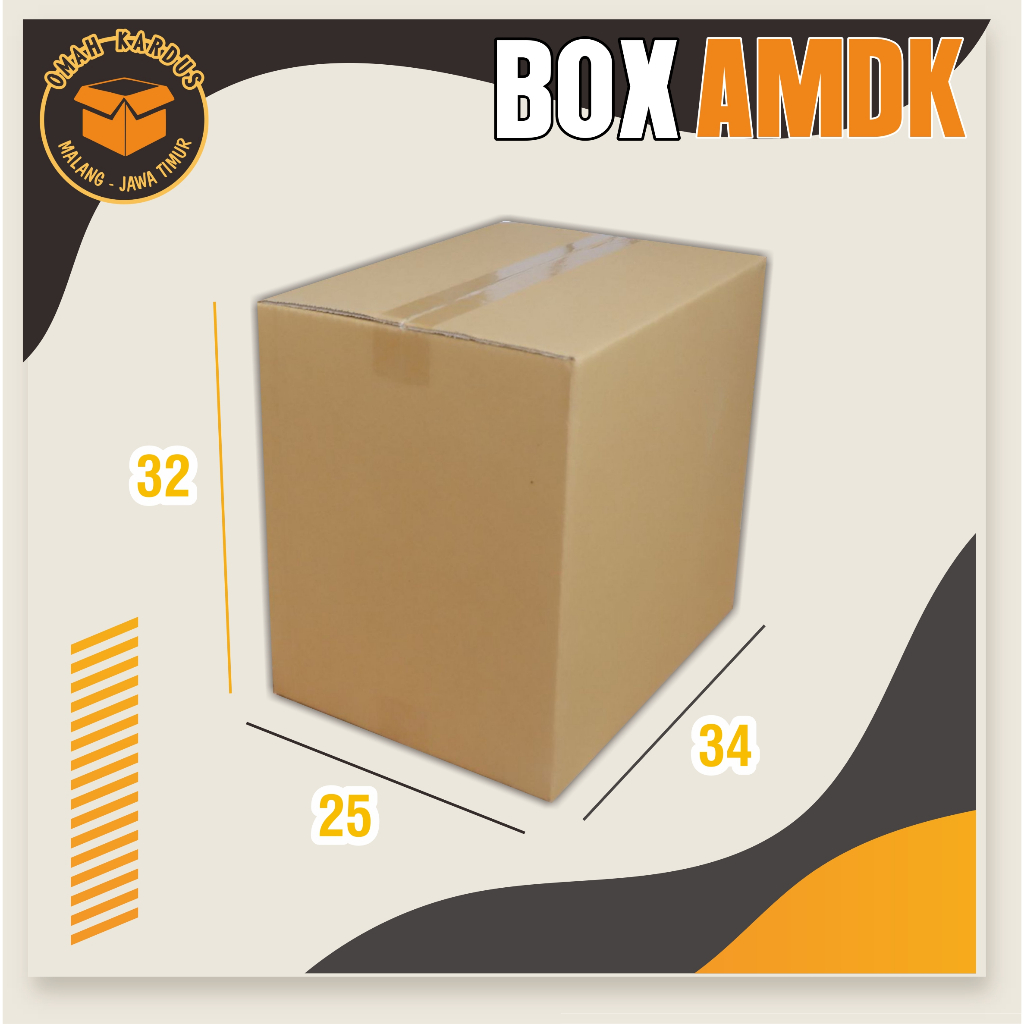 KARDUS BOX AMDK COKLAT (1500ML) 34X25X32 cm