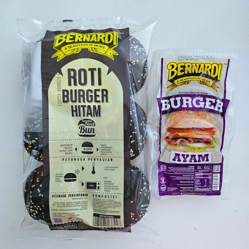 

(PAKET) BERNARDI burger hitam wijen + BERNARDI ayam burger 6s