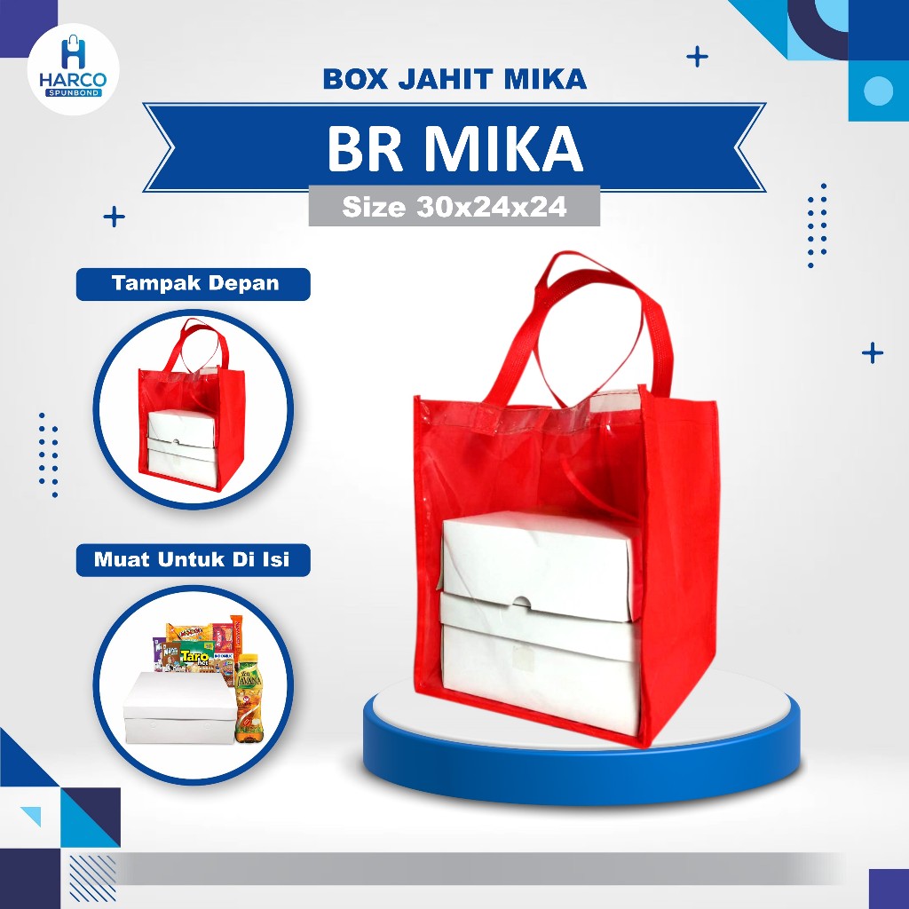 

HARCO Goodie Bag Parcel | Tas Hajatan Murah Tas Box Nasi | Tas Tasyakuran | Box Jahit Mika Uk. 30x24x24 cm